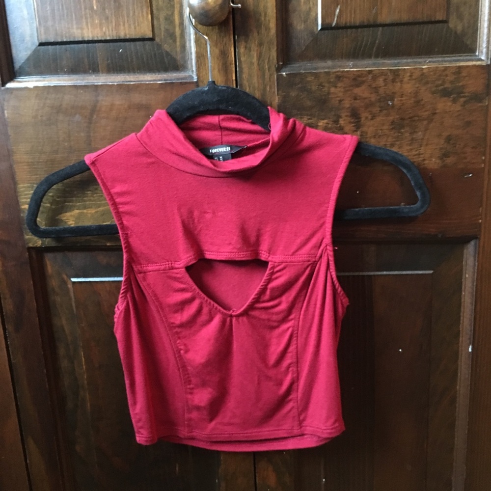 Dark red crop top